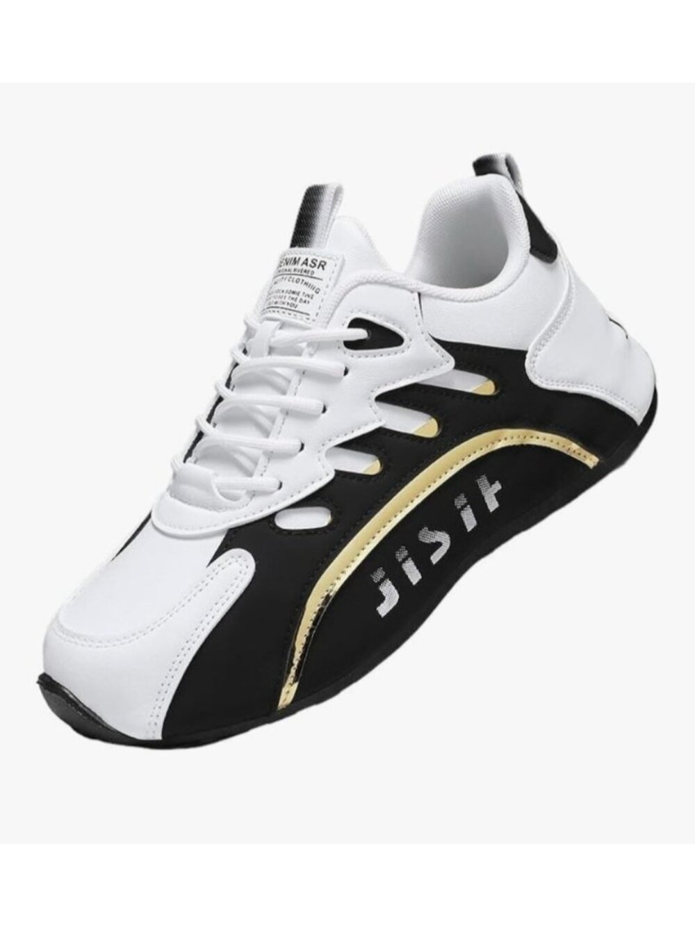 Mens Size 7/39 Black & White Running/Walking Shoes Lightweight Design Lace-Up